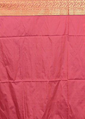 Pink Kanjivaram Silk Saree With Blouse Piece