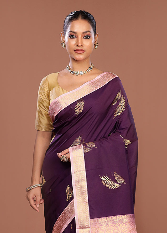 Pink Kanjivaram Silk Saree With Blouse Piece