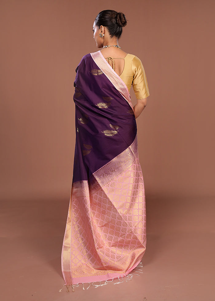 Pink Kanjivaram Silk Saree With Blouse Piece