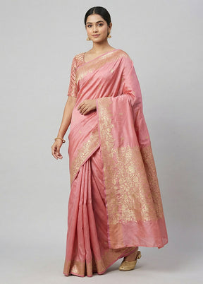 Cream Banarasi Silk Saree With Blouse Piece