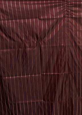 Maroon Banarasi Silk Saree With Blouse Piece