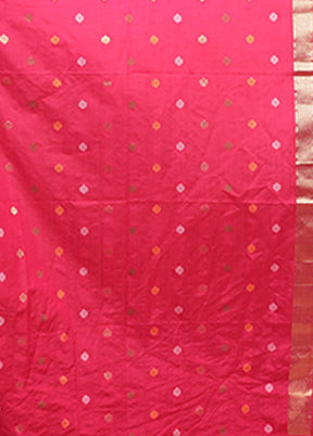 Blue Dupion Silk Saree With Blouse Piece