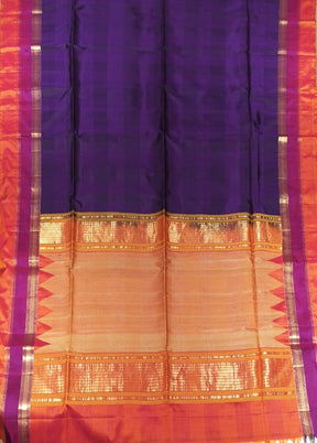 Blue Handloom Kanchipuram Pure Silk Saree With Blouse Piece