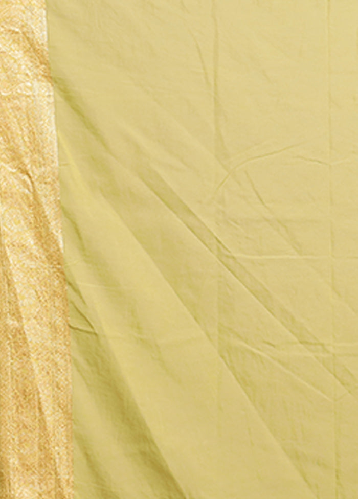 Green Handloom Pure Georgette Saree With Blouse Piece