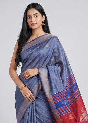 Maroon Handloom Kalakethra Silk Saree With Blouse Piece