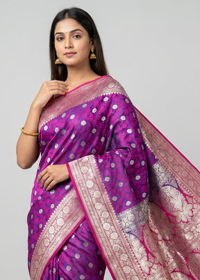 Blue Tanchoi Silk Saree With Blouse Piece