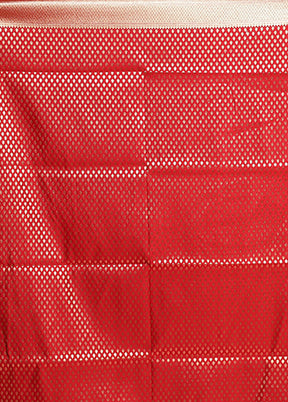 Red Banarasi Silk Saree With Blouse Piece
