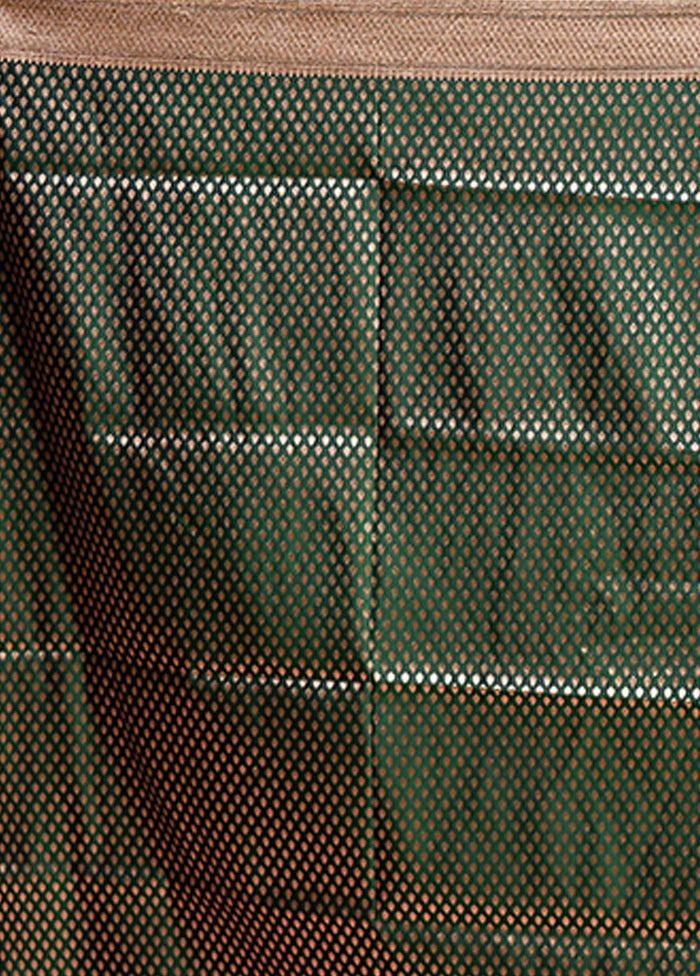 Green Banarasi Silk Saree With Blouse Piece