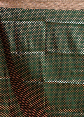 Green Banarasi Silk Saree With Blouse Piece