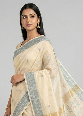 Yellow Cotton Saree With Blouse Piece