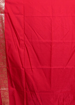 Pink Banarasi Silk Saree With Blouse Piece