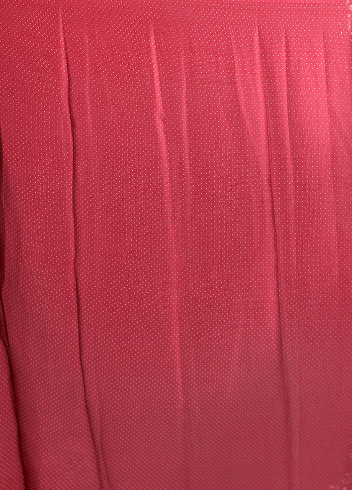 Red Printed Silk Saree With Blouse Piece