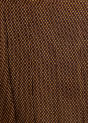 Brown Printed Silk Saree With Blouse Piece