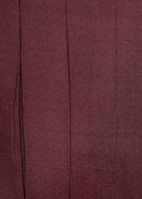 Maroon Printed Silk Saree With Blouse Piece