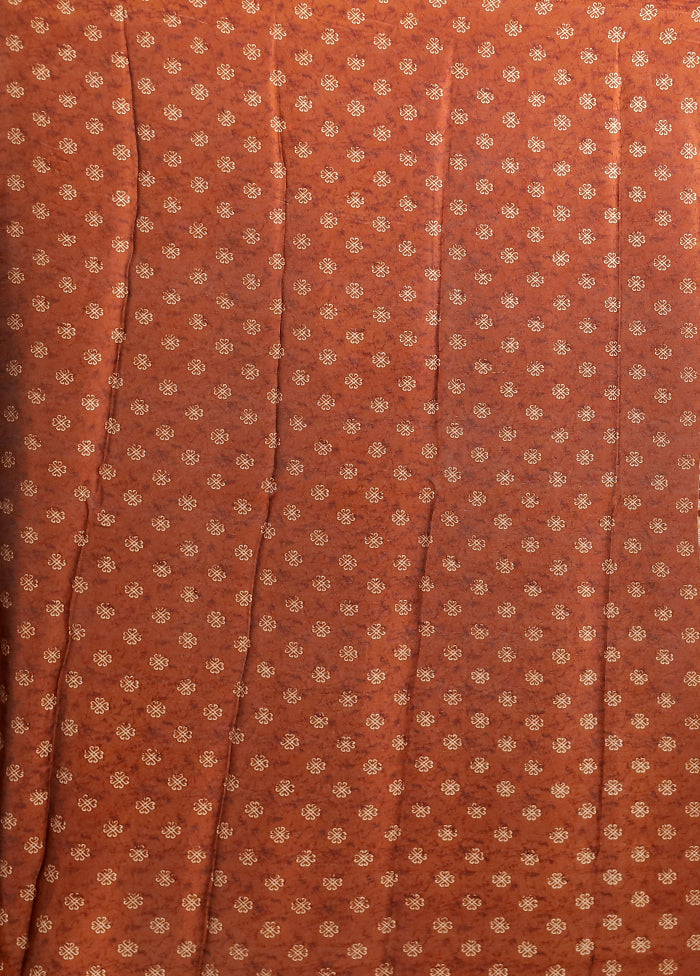 Yellow Printed Silk Saree With Blouse Piece