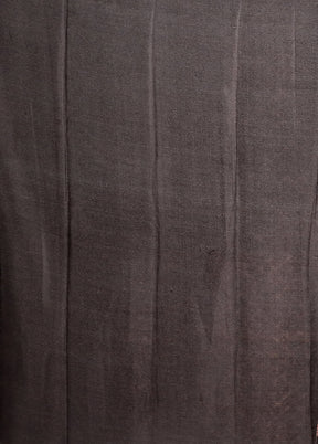 Brown Printed Silk Saree Without Blouse Piece