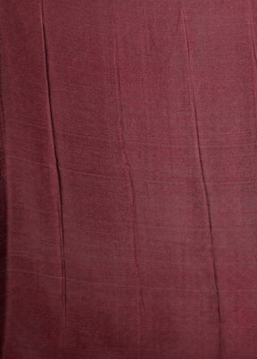 Maroon Printed Silk Saree With Blouse Piece