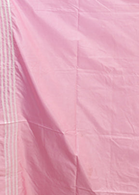 Pink Kantha Stitch Silk Saree With Blouse Piece