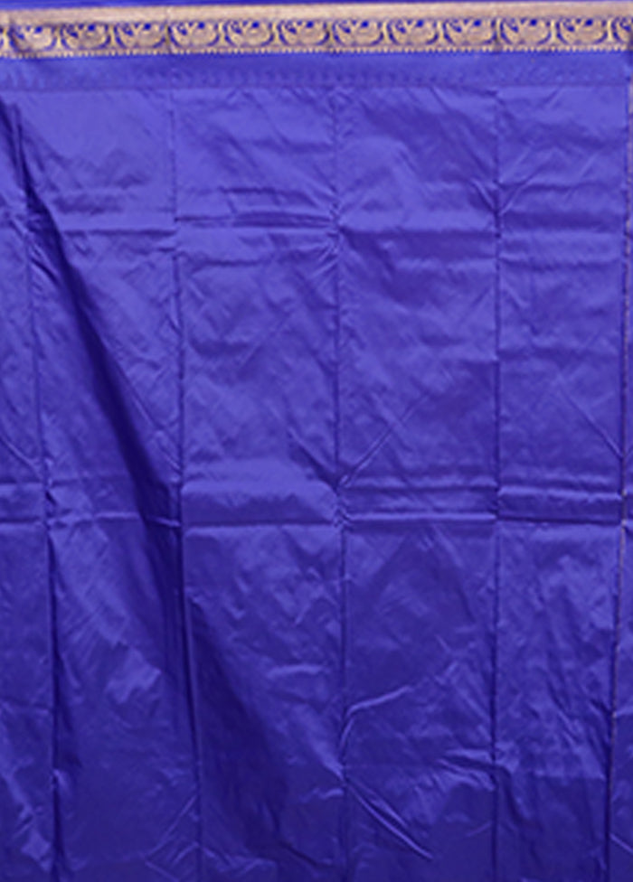 Blue Kanjivaram Silk Saree With Blouse Piece