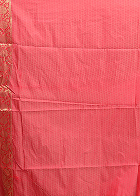 Cream Dupion Silk Saree With Blouse Piece