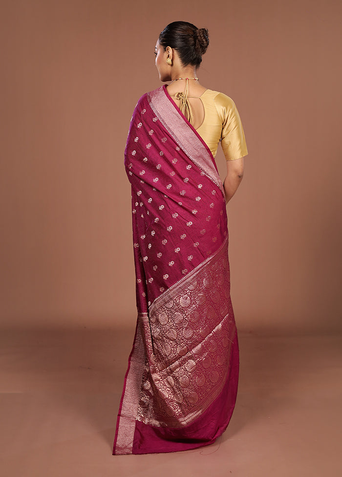 Purple Dupion Silk Saree With Blouse Piece
