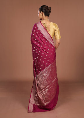 Purple Dupion Silk Saree With Blouse Piece