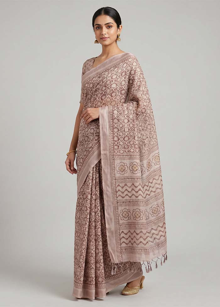 Pink Kota Silk Saree With Blouse Piece