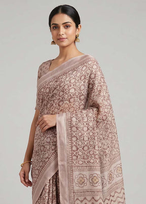 Pink Kota Silk Saree With Blouse Piece