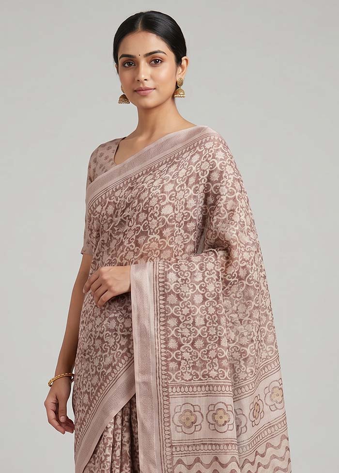Pink Kota Silk Saree With Blouse Piece