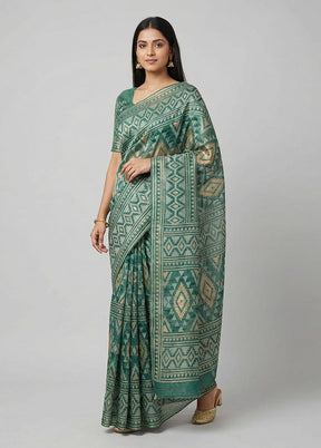 Blue Kota Silk Saree With Blouse Piece