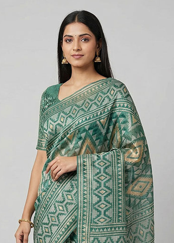 Blue Kota Silk Saree With Blouse Piece