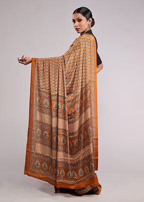 Yellow Chiffon Silk Saree With Blouse Piece