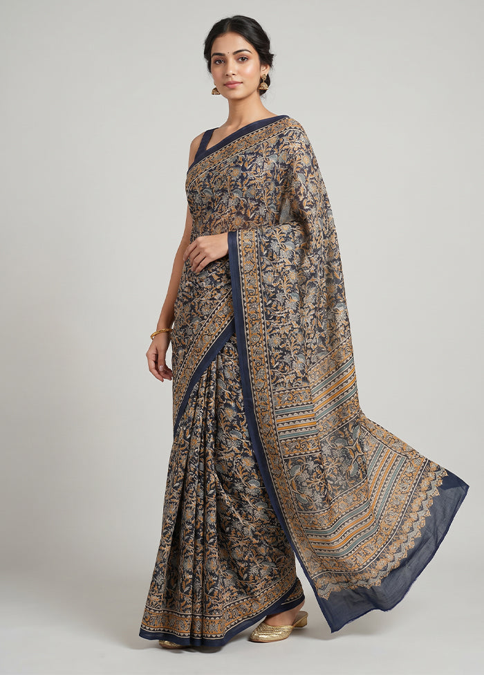 Multicolor Chiffon Silk Saree With Blouse Piece