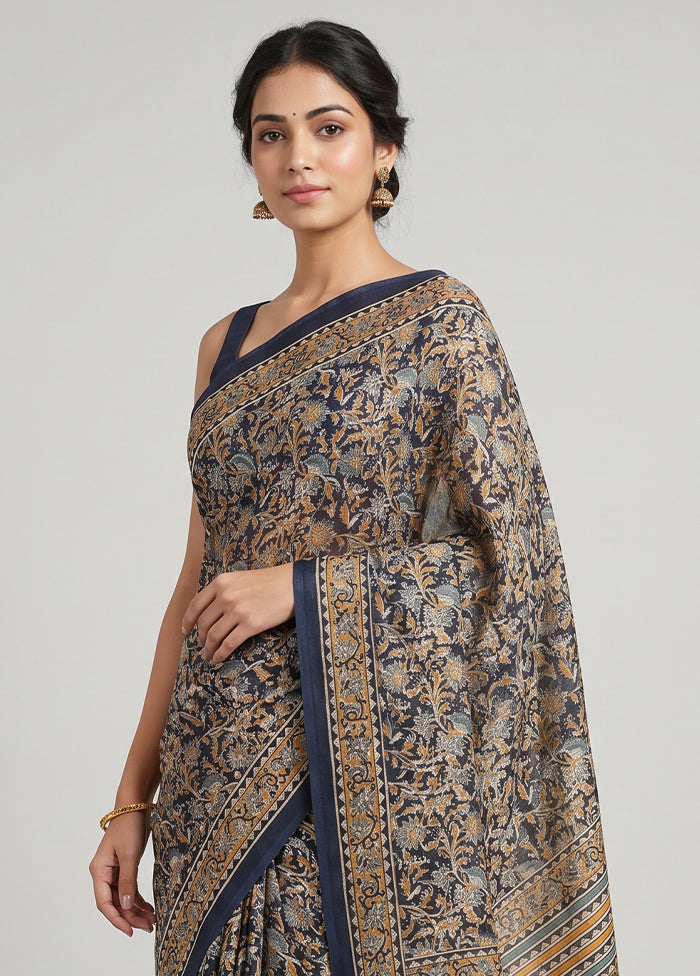 Multicolor Chiffon Silk Saree With Blouse Piece