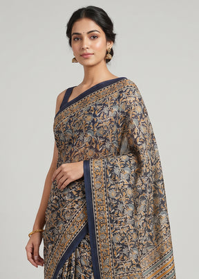 Multicolor Chiffon Silk Saree With Blouse Piece