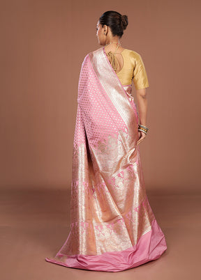 Purple Banarasi Silk Saree With Blouse Piece