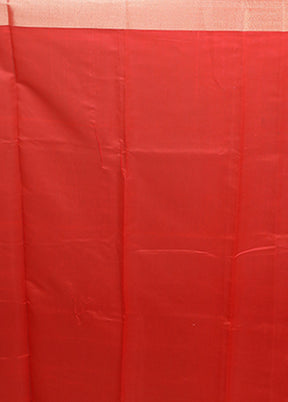 Red Kora Silk Saree With Blouse Piece
