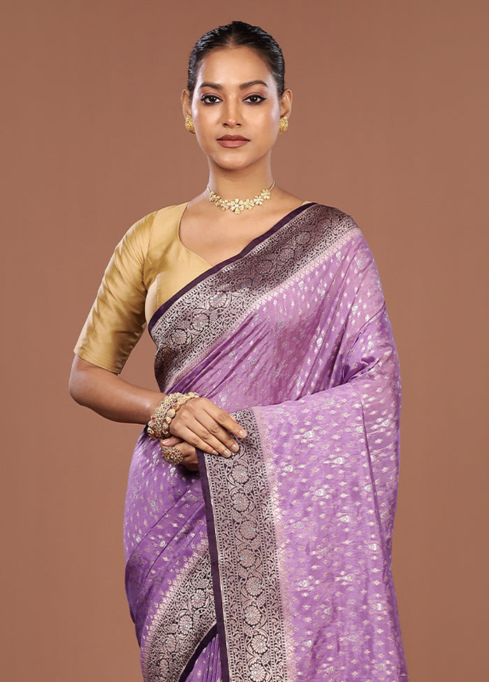 Purple Georgette Saree With Blouse Piece