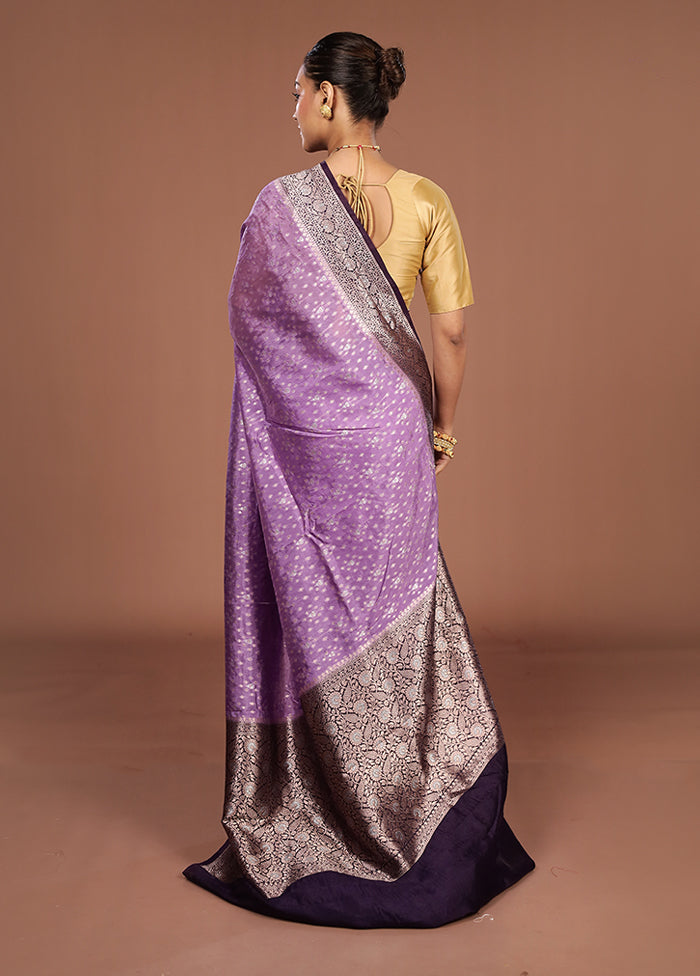 Purple Georgette Saree With Blouse Piece