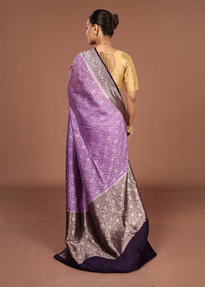 Purple Georgette Saree With Blouse Piece