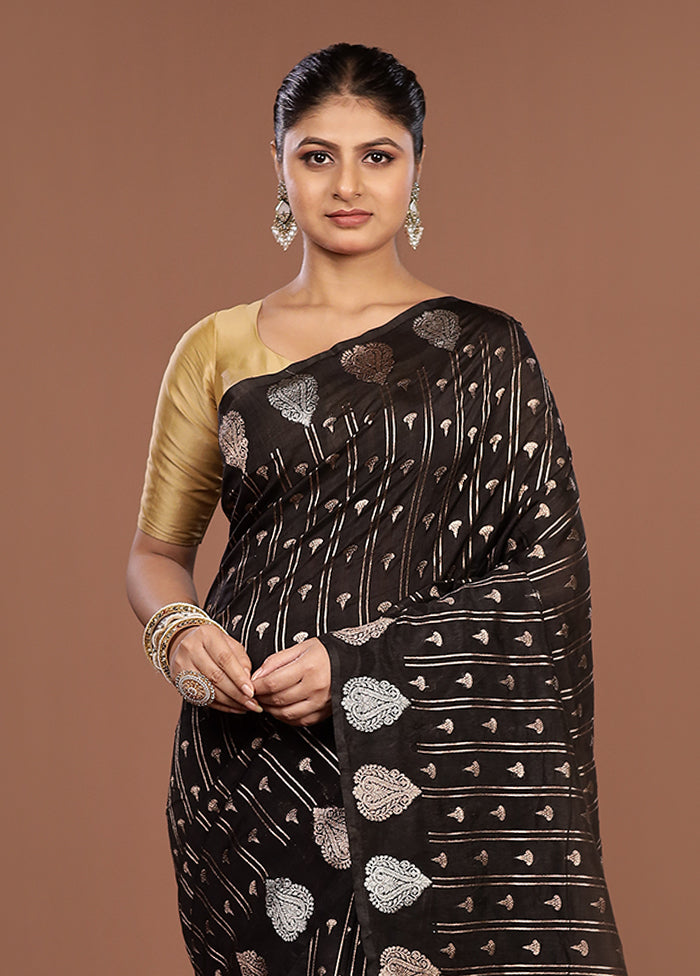Black Georgette Saree With Blouse Piece