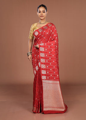 Red Georgette Saree With Blouse Piece