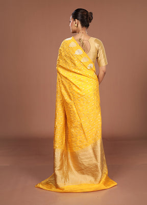 Yellow Georgette Saree With Blouse Piece