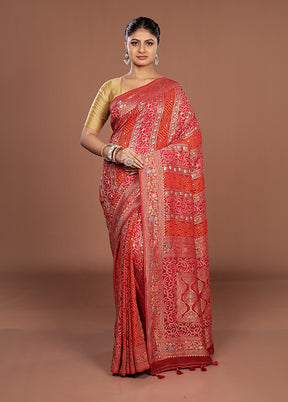 Red Georgette Saree With Blouse Piece