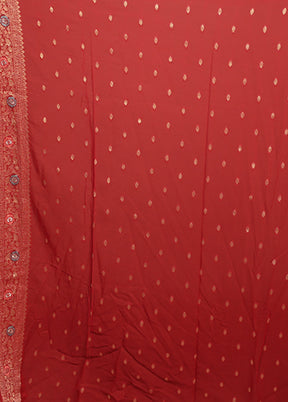 Red Georgette Saree With Blouse Piece