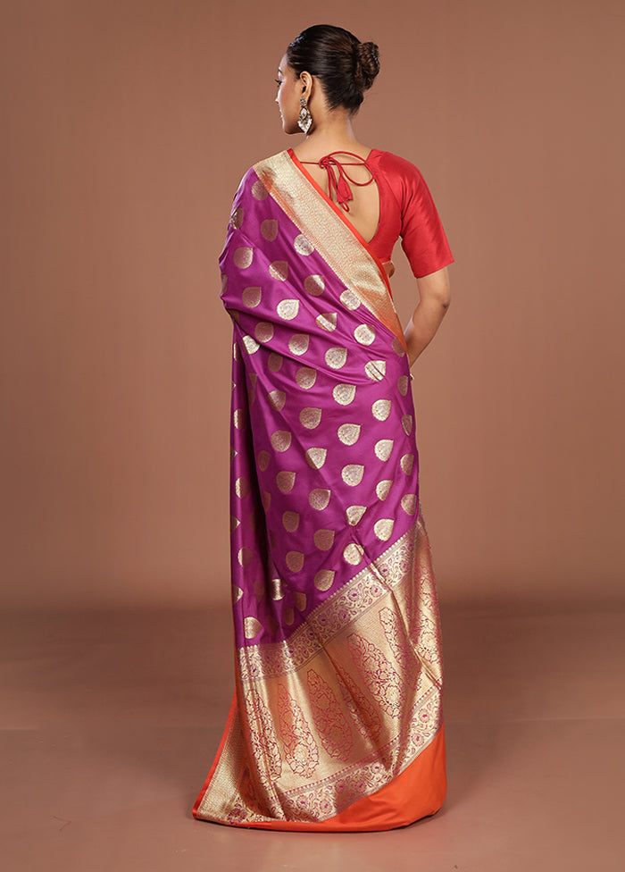 Pink Uppada Silk Saree With Blouse Piece
