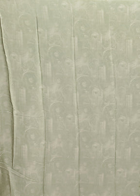 Green Printed Silk Saree With Blouse Piece