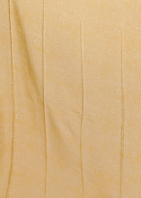 Yellow Printed Silk Saree Without Blouse Piece