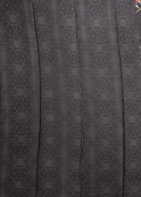 Black Printed Silk Saree With Blouse Piece