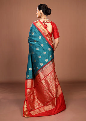 Green Kanjivaram Silk Saree With Blouse Piece